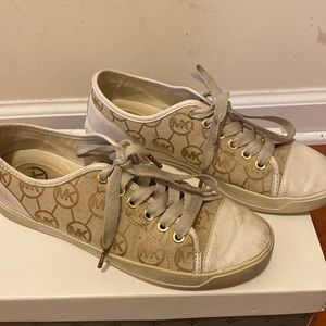 Womens cream colored Michael Kors sneakers